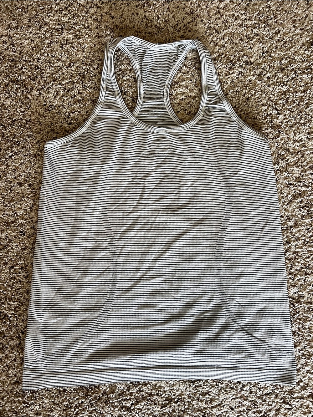 lululemon athletica Slim Striped Racerback Tank — White and Black